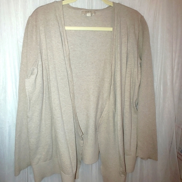 Loft Tan Long Sleeve Cardigan size XL - Picture 1 of 5